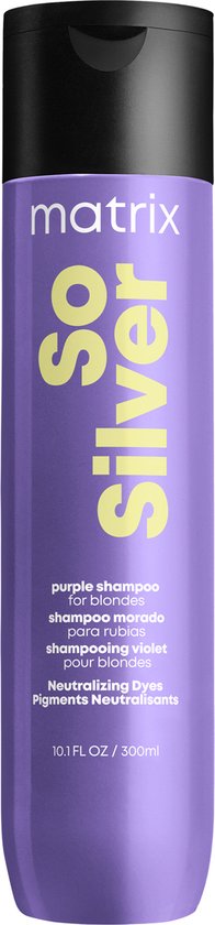 Matrix So Silver Shampoo – Reinigt en neutraliseert blond, grijs en wit haar – 300 ml