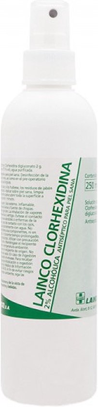 250 ML CHLOORHEXIDINE GLUCONAAT 2% alcoholische oplossing 0,2% SPRAY