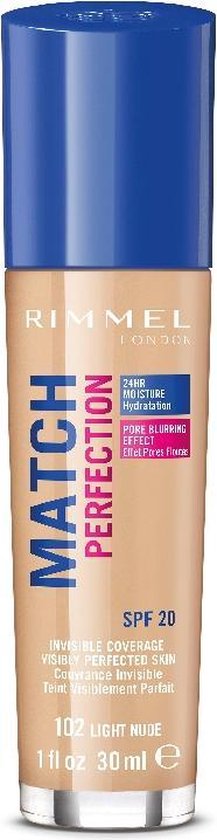 Rimmel London Match Perfection 24HR SPF20 Foundation 102 Light Nude 30 ml