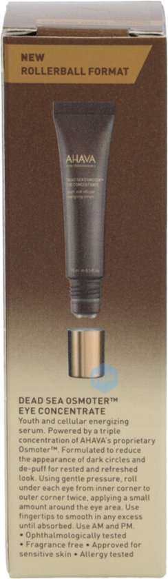 AHAVA Dead Sea Osmoter Eye Concentrate Serum - Natural Anti-Aging Treatment for Women and Men - Reduces Puffiness, Dark Circles, and Signs of Fatigue (15ml)