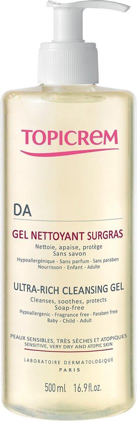 Topicrem Body Care Da Ultra rich Cleansing Gel Zeer Drogegevoeligeatopische Huid 500ml