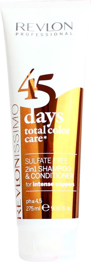 Revlon 45 Days Color Shampoo & Balm Intense Copper - 275 ml - Normale shampoo vrouwen - Voor Alle haartypes