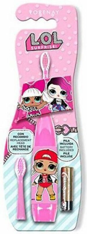 L.O.L. Surprise Elektrische Tandenborstel op batterijen voor kinderen. Inclusief 2 opzetborstels