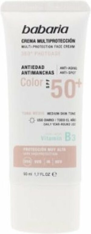 Anti Bruine vlekken Zonnebrandcrème Multi-Protection Color Babaria Spf 50+ (50 ml)