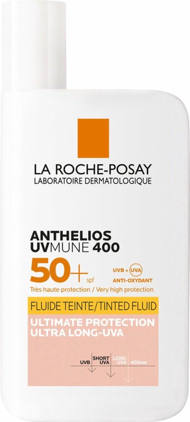 La Roche-Posay Anthelios UVMUNE 400 Getinte Fluide voor een Gevoelige Huid SPF50+ 50ml - Zonnebescherming voor het gezicht