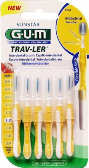 Gum Travler Ragers 1.3mm Geel - 6 stuks