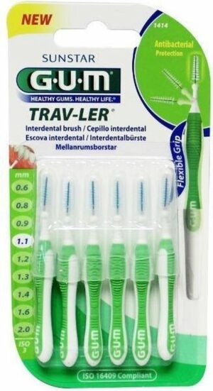 Gum Travler Ragers 1.1mm Groen - 6 stuks