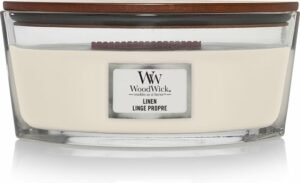 WoodWick Heartwick Flame Ellipse Geurkaars - Linen