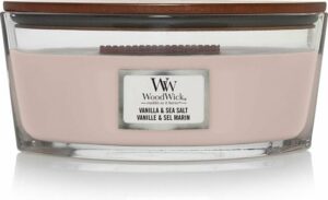 WoodWick Heartwick Flame Ellipse Geurkaars - Vanilla & Sea Salt