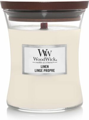 WoodWick Hourglass Medium Geurkaars - Linen