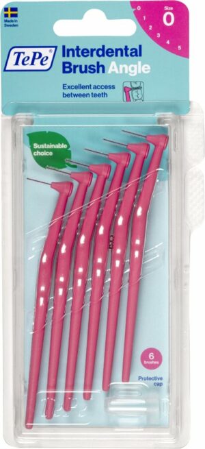 TePe Angle Interdentale Ragers Roze ISO maat 1 – 0,4 mm (6 stuks)