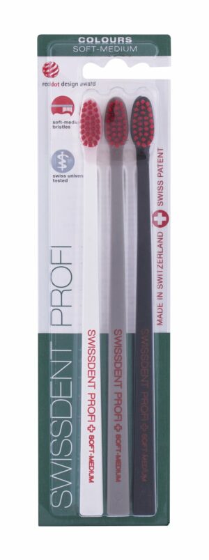 Swissdent Professional Colours Toothbrush Soft Medium Colour Black  Black