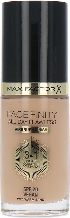 Max Factor Facefinity 3 In 1 Primer  Concealer  Foundation Spf20 70 Warm Sand 30ml