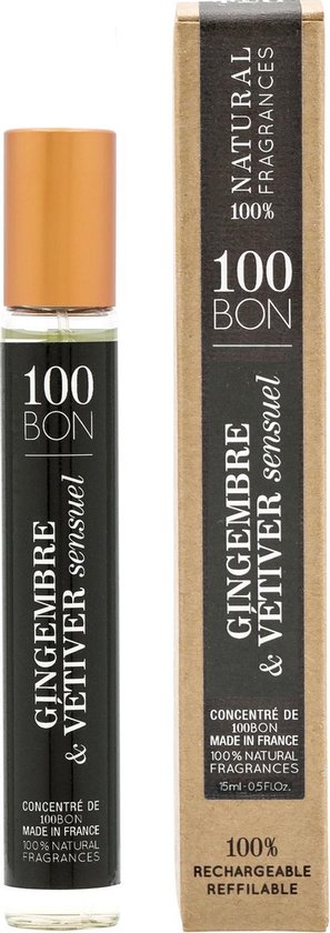 100 Bon Gingembre  Vetiver Sensuel Mini Concentree De Parfum  Unisex Refillable  15 ml for Men